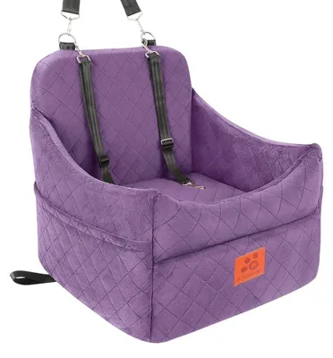 Obrázok produktu pre Autosedačka pre psov, vhodná pre malé a stredné psy, umývateľná, do hmotnosti 15,9 kg, farba: fialová