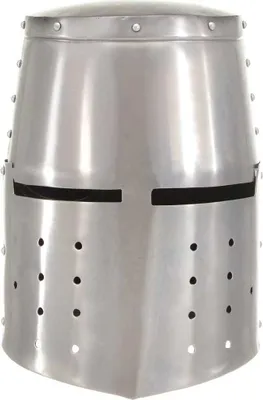 Immagine prodotto di Elmo da Cavaliere Medievale Antico LARP in Acciaio Argento
