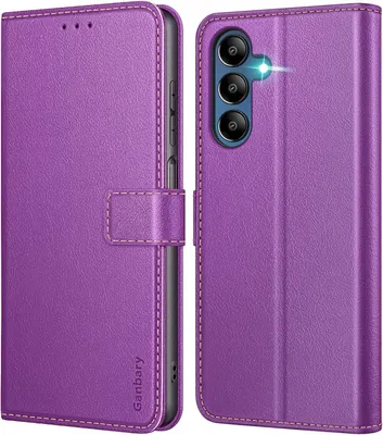 Produktbild von Samsung Galaxy A15 Handyhülle - Premium Leder Klapphülle, Violett