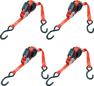 Produktbild von 4x Automatik Ratschenspanngurt Zurrgurt, 5m x 25mm, 700 daN, S-Haken von PETEX