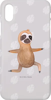 Produktbild von Mr. & Mrs. Panda Iphone 10 Handyhülle Faultier Yoga - Grau Pastell - Geschenk, X, Yogaübungen, Hülle, Namaste, Cover, Handy, Faultiere