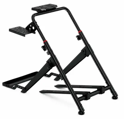 Productafbeelding van Wiltec stuurstandaard, inklapbaar, met pedaalhouder, belastbaar tot 20 kg, verstelbare simracing stand, compatibel met veel gaming sturen en pedalen