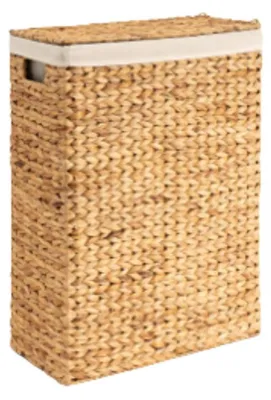 Produktbild von Schmaler Wäschekorb mit Deckel aus Wasserhyazinthe, B 21 cm – MAYA