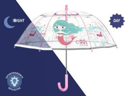 Produktbild von Glow in the Dark Kinderschirm Cool Kids MERMAID transparent, 42/8, manuell