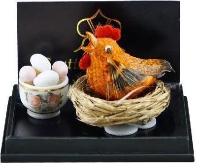 Obrázek produktu pro Miniaturní slepičí dvůr v měřítku 1:12, ručně malovaný z porcelánu, do domečku pro panenky