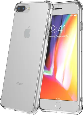 Produktbild von Handyhülle passend für iPhone 7/8 Plus  transparent - Stoßfeste TPU Silikonhülle mit Bumper Shockproof - Smartphonica