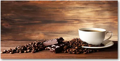 Produktbild von Tulup Glas-Bild -140x70- Wandkunst Dekorative Wand für Küche & Wohnzimmer - Essen & Getränke - Kaffee Schokolade - Braun