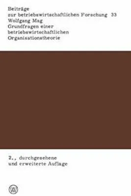 Image de Grundfragen einer betriebswirtschaftlichen Organisationstheorie