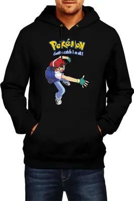 Produktbild von Herren Kapuzenpullover Japan Manga Anime Comics Pokemon 014, Man XL / Schwarz