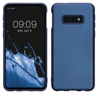 Produktbild von kwmobile Handyhülle für Samsung Galaxy S10e Hülle - Silikon Case metallisch schimmernd - Schutzhülle Cover - Metallic Blau