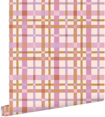 Zdjęcie produktu dla ESTAhome Tapeta sprawdź wzór fioletowym 50 x 900 cm
