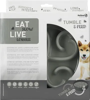 Image de Eat Slow Live Longer Tumble Feeder Gris