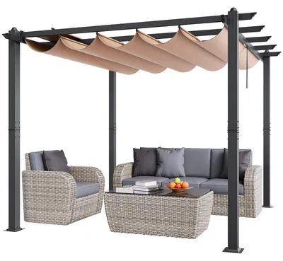 Produktbild von Pergola – Gartenpavillon – Terrassenüberdachung – Sonnenschutz – Außenbereich – Aluminiumrahmen
