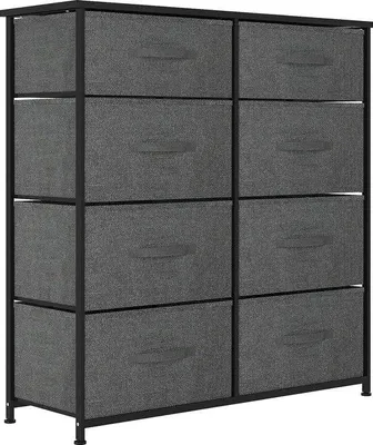 Image de Organisateur de tiroirs - Caisson de rangement à 8 compartiments - 86 x 30 x 90 cm - Gris clair