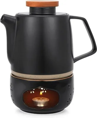 Zdjęcie produktu dla Ceramiczny dzbanek do herbaty 850 ml, czarny, porcelanowy