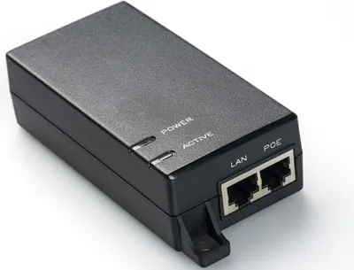 Produktbild von Microconnect POEINJ-15W, 10 Gigabit Ethernet, 10 Mbit/s, 10/100, IEEE 802.3af, Cat5, Schwarz