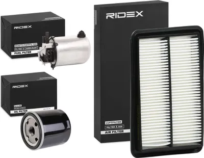 Produktbild von RIDEX Filterset Inspektionspaket Filtersatz für NISSAN Qashqai II (J11, J11) für RENAULT Kadjar (HA, HL)