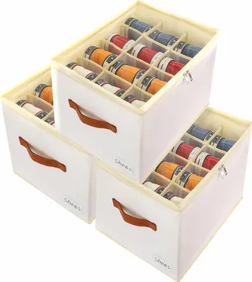 Produktbild von Organizer 3 Stück Schuhbox Aufbewahrung mit Fächern