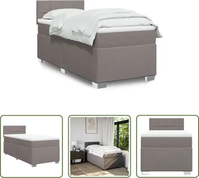 Produktbild von The Living Store Boxspringbett mit Matratze Taupe 90x200 cm Stoff