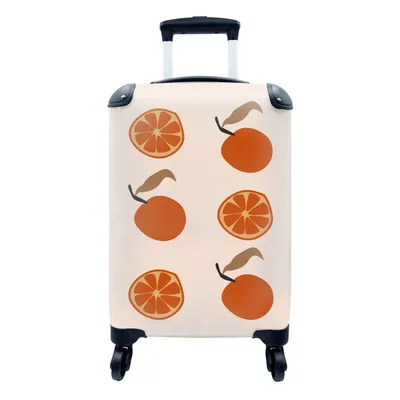 Produktbild von MuchoWow® Koffer Handgepäck Trolley Rollkoffer Kleine Reisekoffer mit 4 Rollen - Sommer - Tomaten - Muster - Cabin Size < 55x40x23 cm & 55x40x20 cm - Fotokoffer - Kabinenkoffer - Boardgepäck - Reise-Box - Reisekoffer - Reisegepäck - Koffer mit Bild - Trolley für Kinder