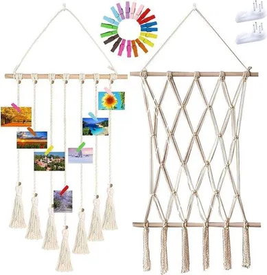 Produktbild von Famanu Fotodisplay 2er Set - Wanddekoration mit 40 Holzklammern