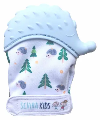 Image de Beißhandschuh igel Tiny - Idéale entre 3 et 10 mois, peut être e jusqu'à 12 mois selon la taille des mains. - Blau | by SEVIRA KIDS