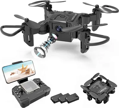Produktbild von V2 Mini Drohne mit Kamera 720P HD, WLAN FPV Live Video, faltbar, RC Quadcopter für Kinder & Anfänger, mit App-Steuerung, One-Key Start/Landung