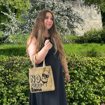 Produktbild von Domelo Jute Handtasche kleine Jutetasche vegane Einkaufskorb mini Tragetasche