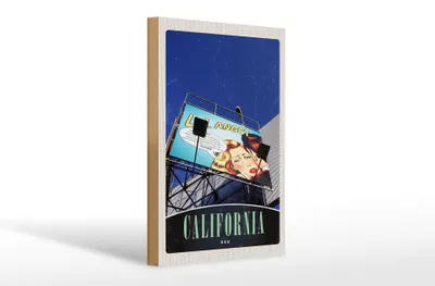 Produktbild von Holzschild Reise 20x30cm California Amerika USA Schauspieler