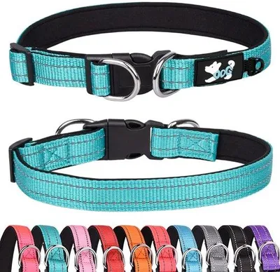 Immagine prodotto di Collare in neoprene imbottito e riflettente, regolabile, per cani di piccola/media/grande taglia, taglia M (31-50 cm)