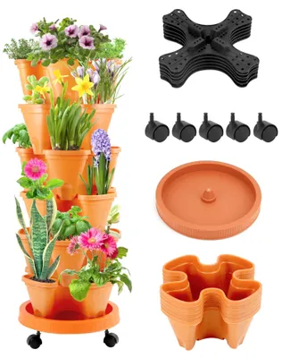 Image de Pot de fleurs vertical à 6 niveaux, idéal pour les plantes