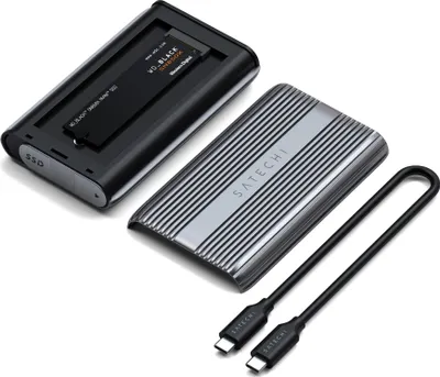 Image de Satechi USB4 NVMe SSD Pro boîtier – Prend en charge les disques M.2 NVMe jusqu'à 4TB – Vitesse de lecture/écriture jusqu'à 3840MB/s – Fonction Plug and Play sans pilote nécessaire