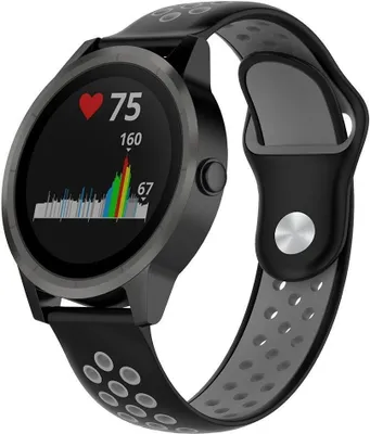 Produktbild von Strap-it Garmin Vivoactive 3 Sportarmband (Schwarz / Grau)