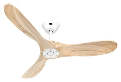 Zdjęcie produktu dla Energooszczędny wentylator sufitowy z pilotem Eco Genuino biały matowy / naturalne drewno 122 cm