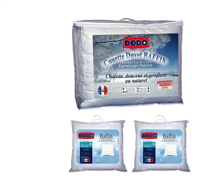 Produktbild von DODO-Set, Naturstoff-Bettdecke 220 × 240 cm und 2 Daunenkissen BAFFIN 65 × 65 cm
