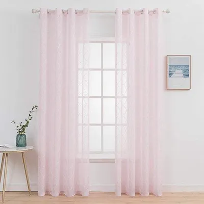 Image de Rideaux avec broderie florale et œillets pour une décoration de fenêtre élégante