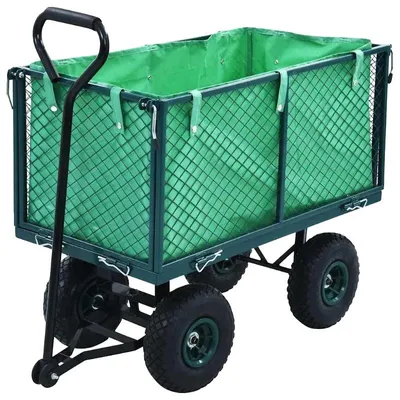 Imagen del producto de Carro de jardín, alta capacidad de carga, construcción robusta, color verde