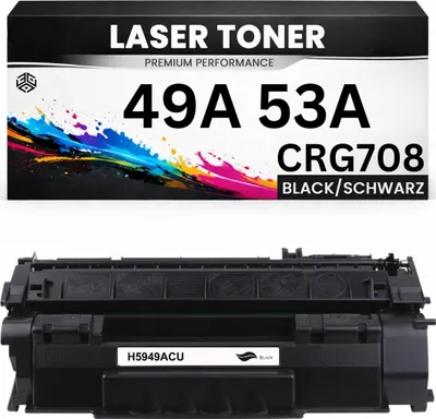 Produktbild von 2 x Toner 49A / 53A CRG708 für HP Schwarz Q5949A Q7553A wie Original Canon LBP3300/3360 LaserJet 1160 1320 1320nw 1320tn 3390 3392 M2727nf M2727nf/2727nfs