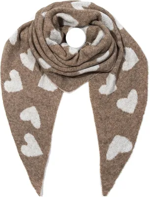 Immagine prodotto di Sciarpa triangolare con motivo a cuore, morbida e soffice, 190 x 80 cm, sciarpa invernale da donna