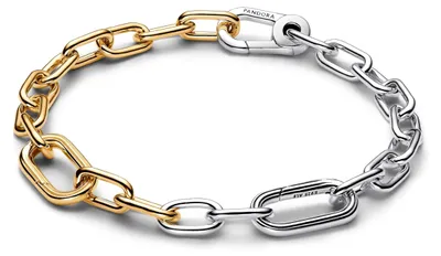 Produktbild von Bicolor Gliederarmband aus Sterlingsilber 17,5 cm