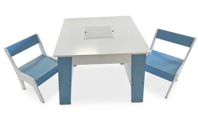 Immagine prodotto di Tavolino per bambini 2 in 1 con contenitore, cesto portaoggetti e ripiano per giocattoli, robusto
