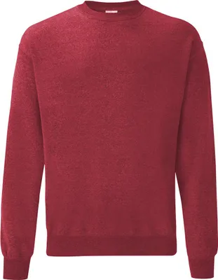 Produktbild von Fruit of the Loom Herren Set-In Sweater Rundhals Pullover Pulli , Größe:M, Farbe:Heather Red