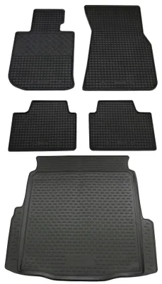 Gummi Kofferraumwanne + Fußmatten Set für 5er BMW G20, Bj. 2019-, schwarz