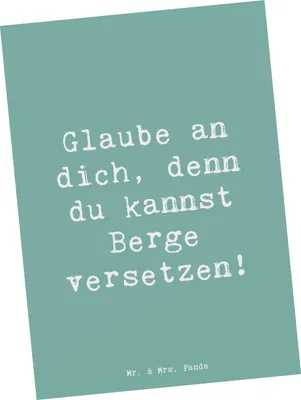 Produktbild von Mr. & Mrs. Panda Postkarte Spruch Selbstvertrauen stärken - Meeresbrise - Geschenk, positivity, Zuversicht, wertvoll sein, bildkarte, Ansichtskarte, Ansichtskarten, Trost