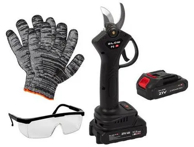 Obrázek produktu pro Aku zahradní nůžky BLOW 53-320, 2x AKU 21V, Brýle, Rukavice