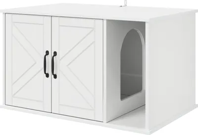 Image de Maison pour chat Blanc Brillant 85 x 55 x 50 cm