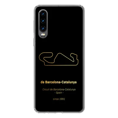 Produktbild von MuchoWow® Handyhülle Schutzhülle Hülle für Huawei P30 F1 - Rennstrecke - Barcelona Silikon Softcase Handy Hülle - Kartenbesitzer