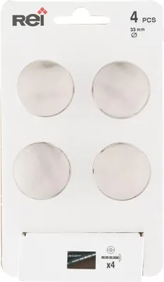 Image de Lot de 4 boutons de meuble Rond zamak brossé H.27 x l.33 x P.33 mm