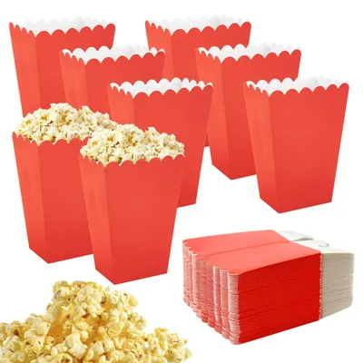 Popcorntüten, 50 Stück, weiß, 5x11,5 cm, aus Karton