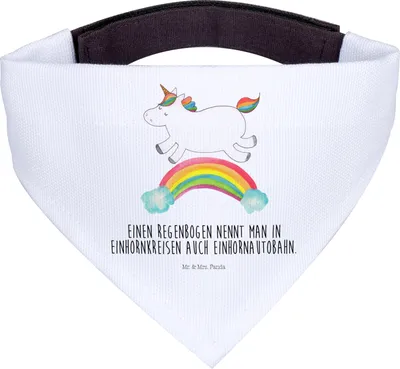 Produktbild von Mr. & Mrs. Panda Hundehalstuch Einhorn Regenbogen - Weiß - Geschenk, Einhornpower, Unicorn, Hund Halstuch, Hunde-Halstuch, Glitzer, Für Hunde, Erwachsenwerden
